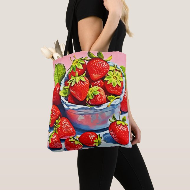 Tote Bolsa de Morango Fresca (Close Up)