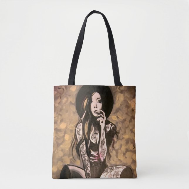 Tote Bolsa de mulher dourada (Frente)