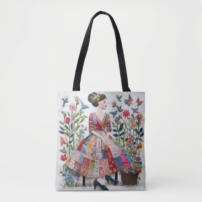 Tote Bolsa de mulheres floridas (Frente)