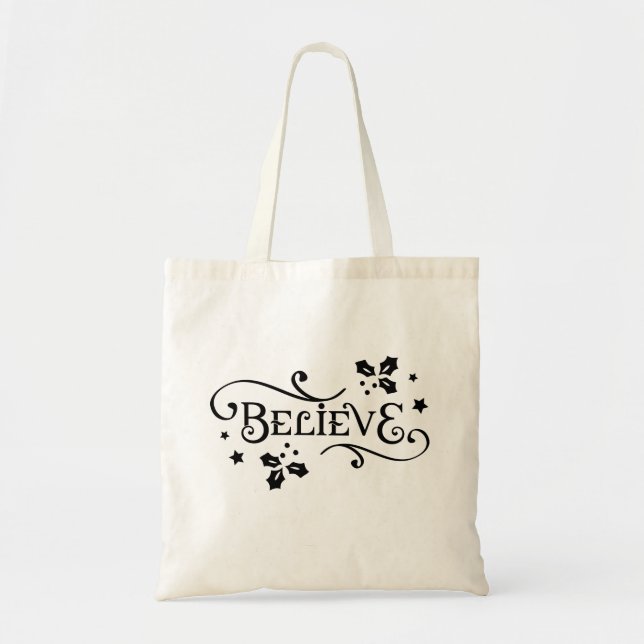 Tote bolsa de Natal "Acredite" (Frente)