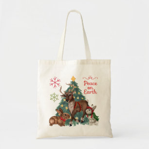 Tote bolsa de Natal com Woodland ANimals