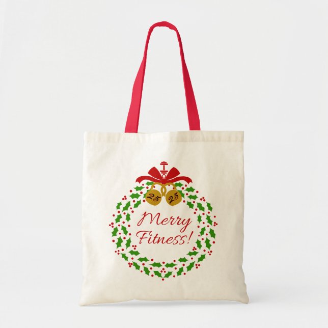 Tote Bolsa de Natal da Malhação de feliz (Frente)