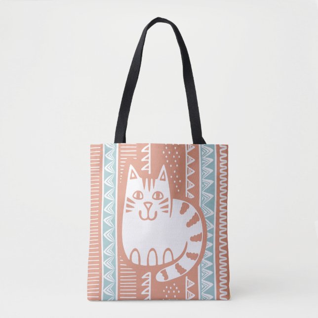 Tote Bolsa de Natal de Gato (Frente)
