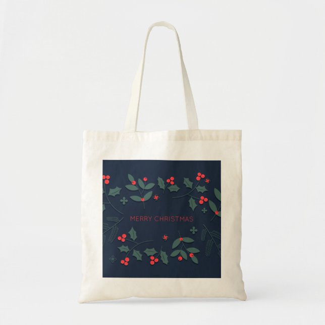 Tote Bolsa de natal decorativo personalizado (Frente)