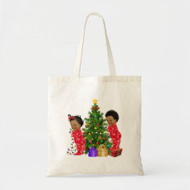 Tote Bolsa de Natal para Crianças Africanas Americanas