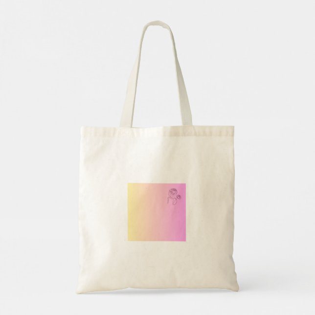 Tote Bolsa de noiva - rosa e amarelo (Verso)