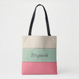 Tote Bolsa de Nome Personalizado com Distribuição Color