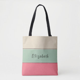 Tote Bolsa de Nome Personalizado com Distribuição Color