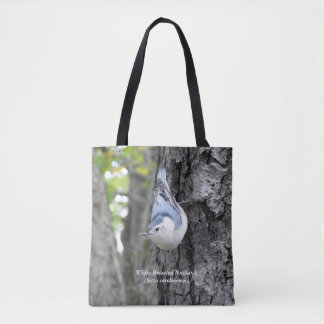 Tote Bolsa de Nuthatch de resma branco