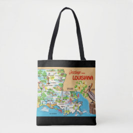 Tote Bolsa de Ombro Colorida Vintage Louisiana