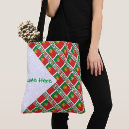 Tote Bolsa de Ombro com a Bandeira de Portugal Personal