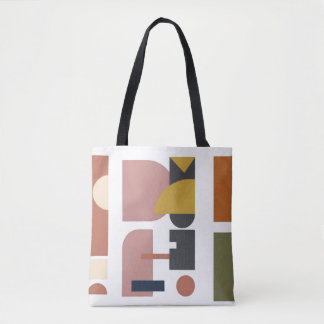 Tote Bolsa de Ombro com Alça e Arte Geométrica