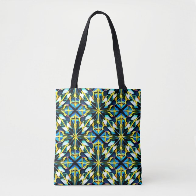 Tote Bolsa de Ombro com Padrão Geométrico (Frente)