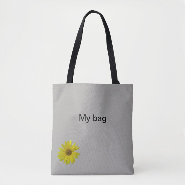 Tote Bolsa de ombro com um girassol amarelo (Frente)