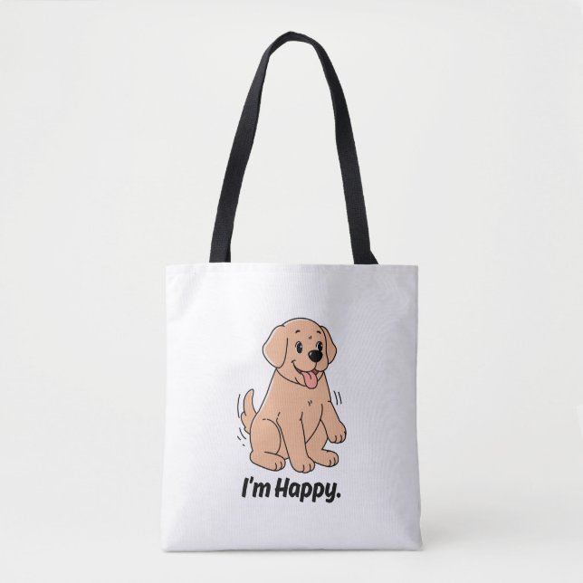 Tote Bolsa de ombro de cachorrinho Cartoon Retriever Do (Frente)