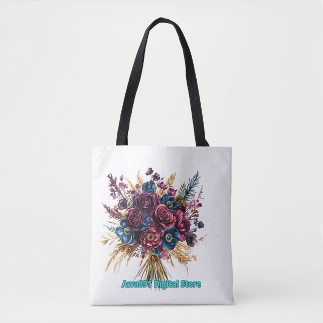 Tote Bolsa de ombro monograma moderna (Frente)