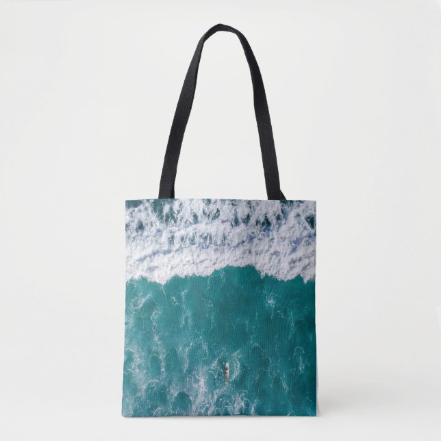 Tote Bolsa de Ombro Onda Oceânica (Frente)