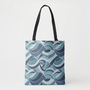Tote Bolsa de Ombro Ondas do Oceano Azul e Verde