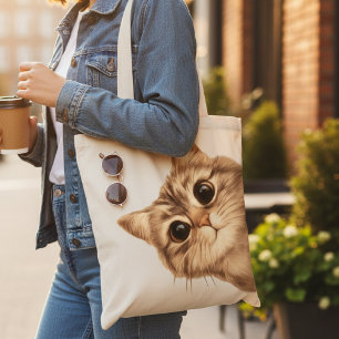 Tote Bolsa de ombro Peek-A-Boo Kitty Fofa para Mulheres
