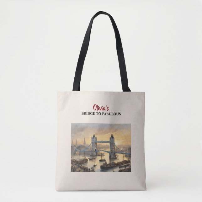 Tote Bolsa de Ombro Personalizado da Ponte Torre de Lon (Frente)