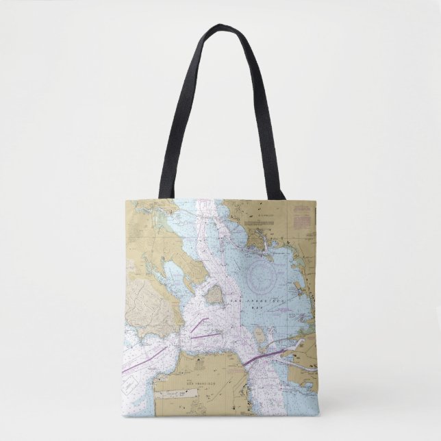 Tote Bolsa de ombro San Francisco Bay Nautical Chart (Frente)