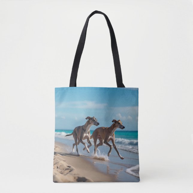 Tote Bolsa de Ombros Elegante de Greyhound (Frente)