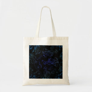 Tote Bolsa de Orçamento Azul Floral