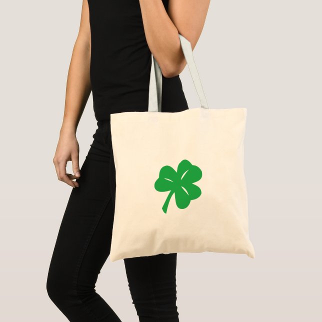 Tote Bolsa de Orçamento de Folha de Trevo Verde (Frente (produto))