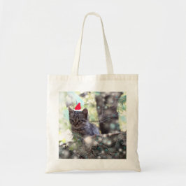 Tote Bolsa de Orçamento de Natal Kitten