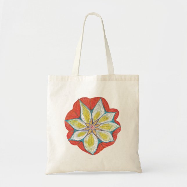 Tote Bolsa de Orçamento de Pintura de Mandala Amarelo L (Frente)