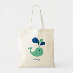 Tote Bolsa de orçamento do livro escolar de baleias sor