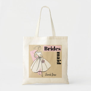 Tote bolsa de orçamento do Nome de Bridesmaid Neutro d