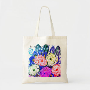 Tote Bolsa de orçamento Green e Orange Rosas,