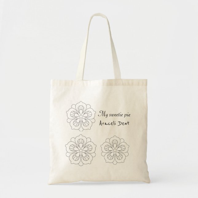 Tote Bolsa de orçamento Minha torta de Docinho (Frente)