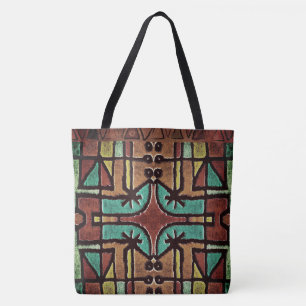 Tote Bolsa de Padrão Geométrico Étnico Africano Tribal