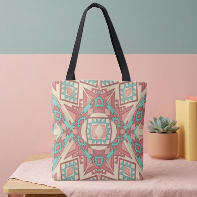 Tote Bolsa de Padrão Geométrico Moderno do Sudoeste (Criador carregado)