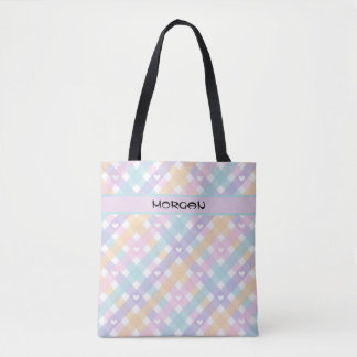 Tote Bolsa de padrão personalizado do Pastel Rainbow Gi