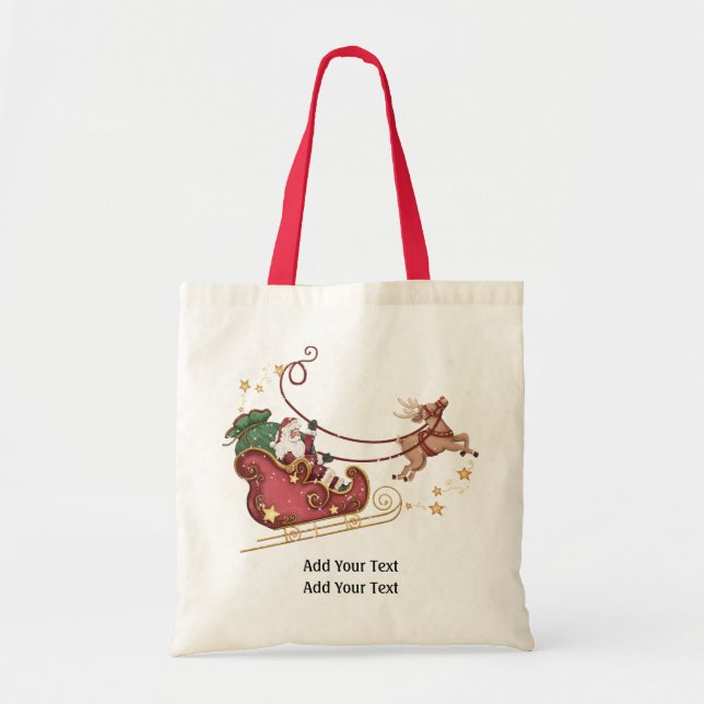 Tote Bolsa de papai noel de de de Reindeer - SRF (Frente)