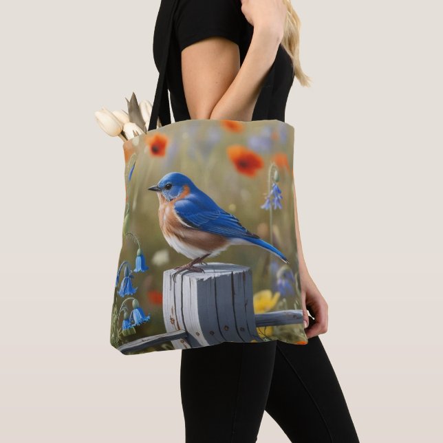 Tote Bolsa de passarinho azul (Close Up)