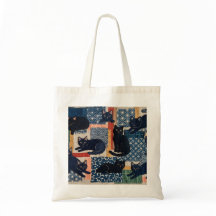 Bolsa de Patchwork de Gatos Pretos Japoneses Fofos