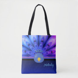 Tote Bolsa de Peacock Elétrico Puro e Azul