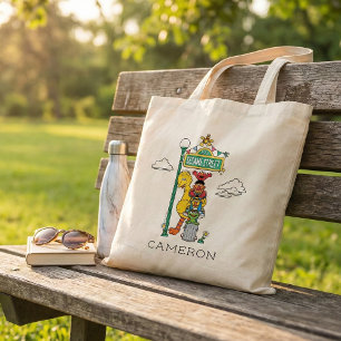 Tote Bolsa de Personagens da Rua Sésamo e Placa de Trân
