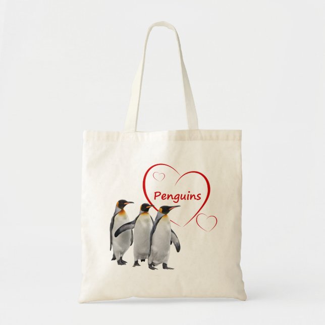 Tote Bolsa de Pinguins Amorosos (Frente)