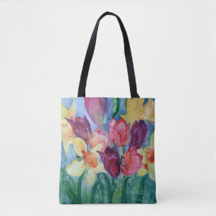 Tote Bolsa de pintura de ventilador Primavera vibrante
