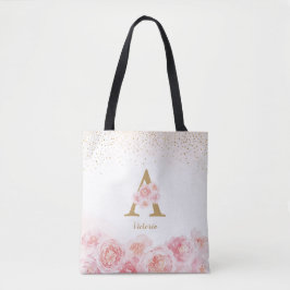 Tote Bolsa de ponte floral cor-de-rosa personalizado