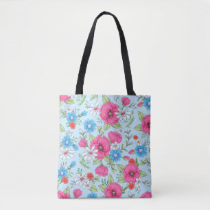 Tote Bolsa de Poppies e Daisies