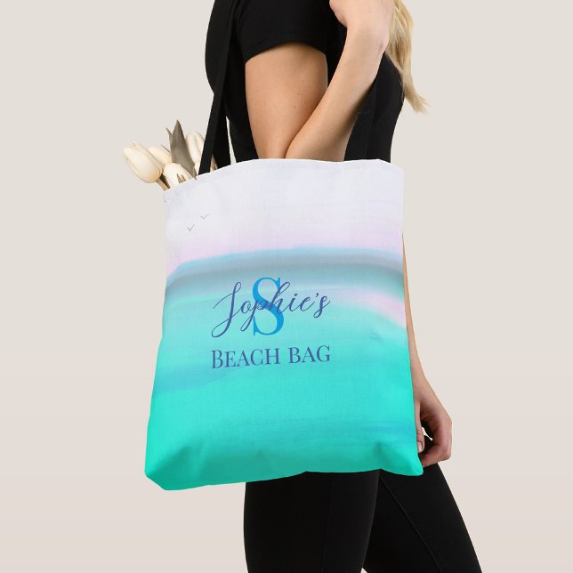 Tote Bolsa de praia com nome personalizável Bolsa (Criador carregado)