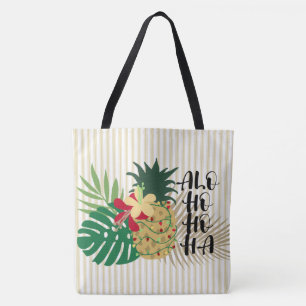 Tote BOLSA DE PRAIA de ananás tropical do Havaí ALO-H
