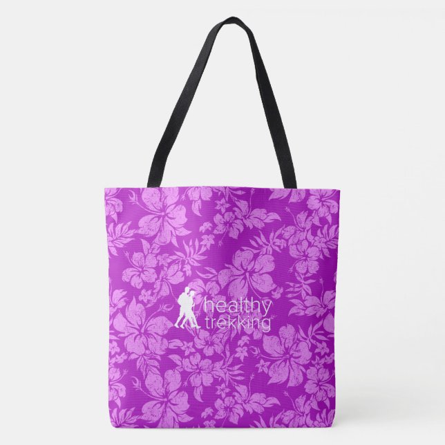 Tote Bolsa de praia de Hibiscus do Havaí em Trekking Sa (Frente)