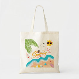 Tote Bolsa de Praia de Verão Tropical Fofa para Mulhere